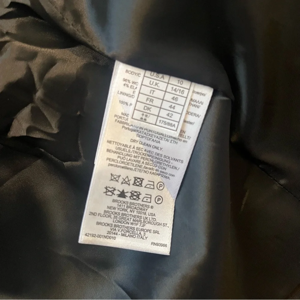 Brooks Brothers NEW Women’s Black Italian Wool Blazer Career Size‎ 10
Two Button - Picture 16 of 16
